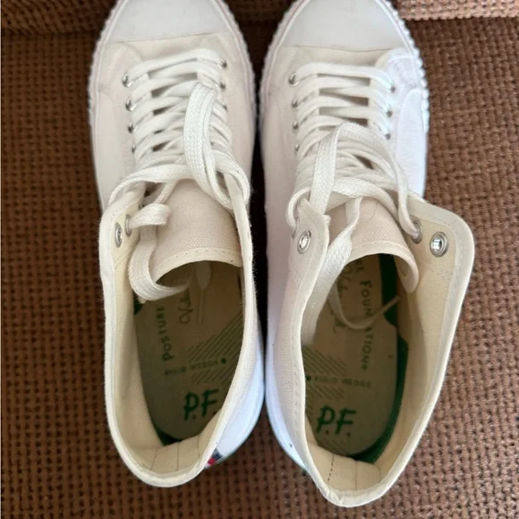 P.F. Flyers Men's White High-Top Sneakers - Picture 3 of 4